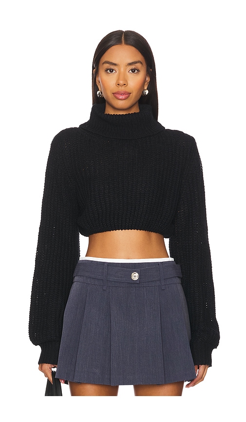 Shop Superdown Moxie Cropped Sweater In Black