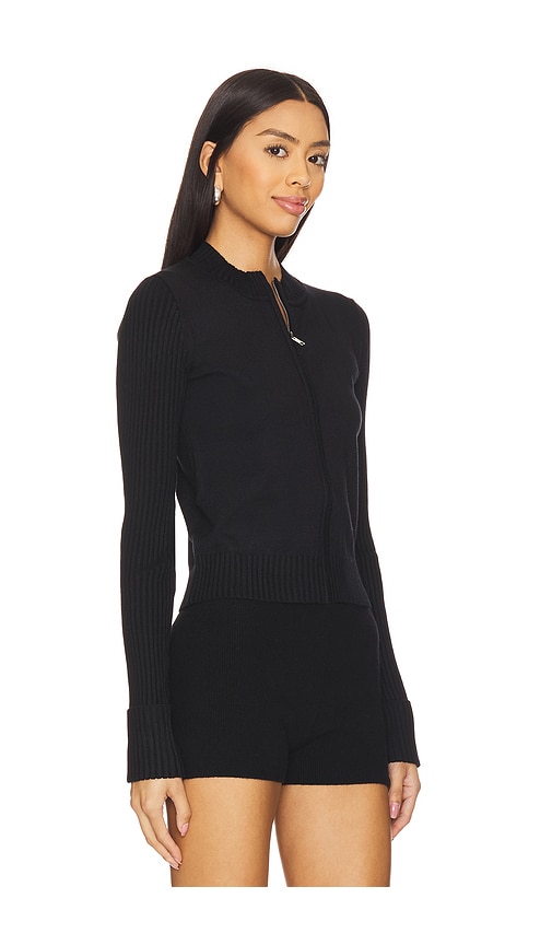 Superdown Carlinne Zip Up Sweater In Black