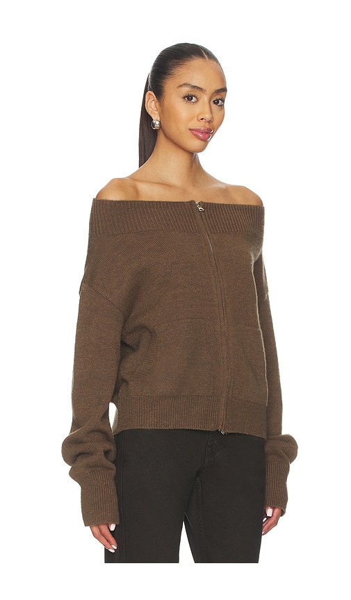 Superdown Lena Off Shoulder Sweater In Brown