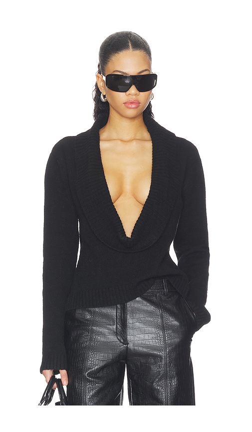Itzel Cowl Neck Sweater by superdown in Black