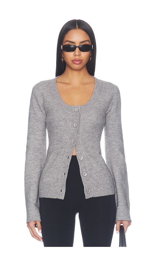 Amelie Button Front Sweater by superdown in Charcoal