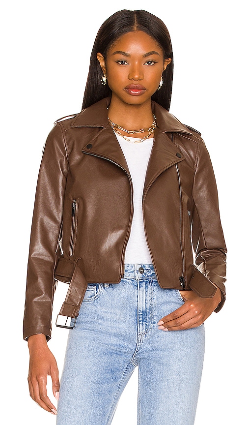 superdown Kailey Moto Jacket in Brown