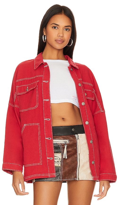 Casual Denim Jacket 2023 Clothes Collared Shirt Winter Short Jacket Crop  Caot Patchwork Color Block Button Down Jean Jacket Outerwears Plus Size  Fall Fashion With Pocket for Women Red XL - Walmart.com