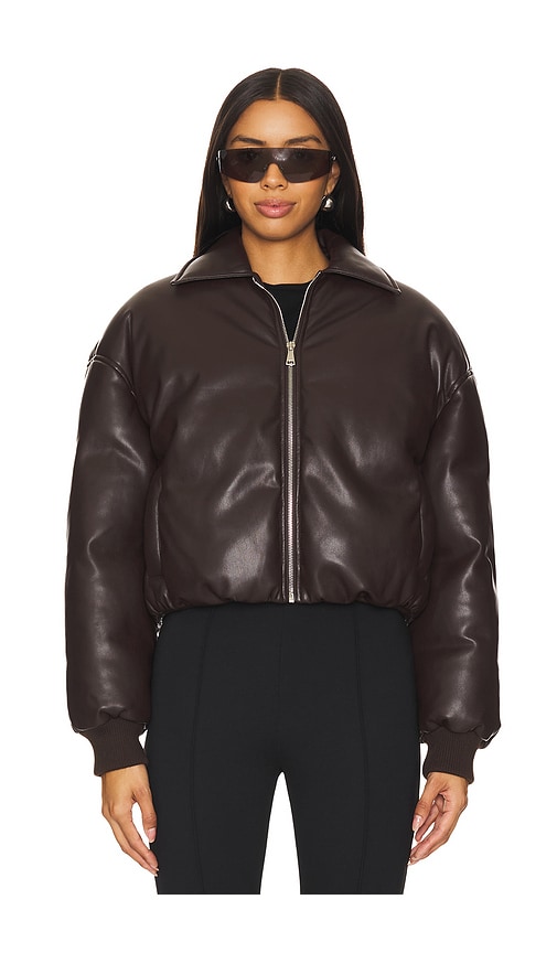 superdown Sanja Faux Leather Jacket in Brown Cover