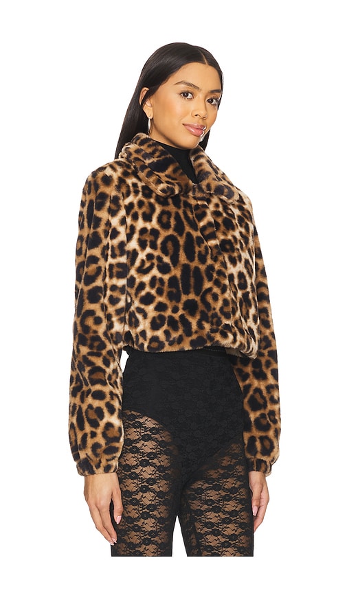 Superdown Valdis Faux Fur Jacket In 棕色