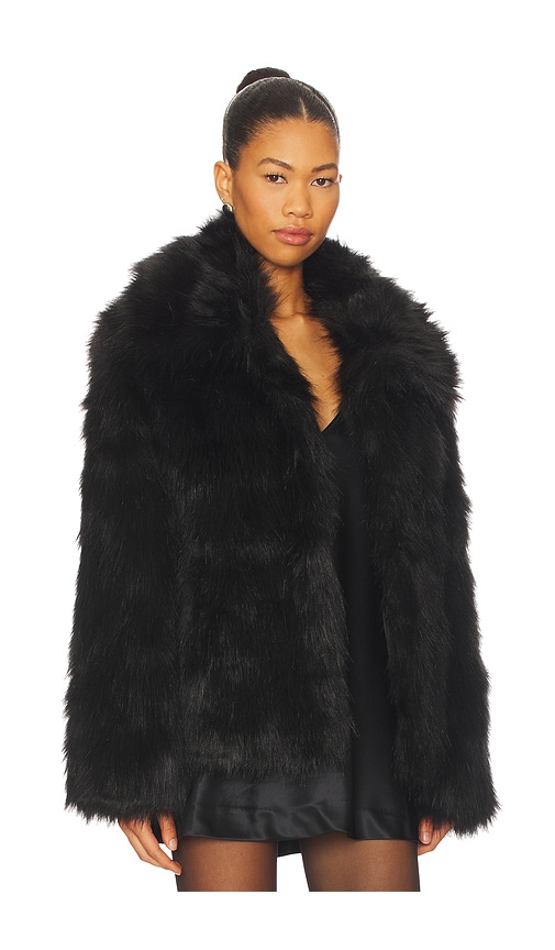 Superdown Kennedy Faux Fur Coat In Multi