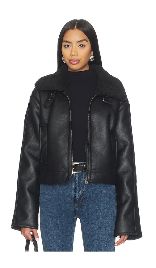 Superdown Lucinda Faux Leather Jacket In Black