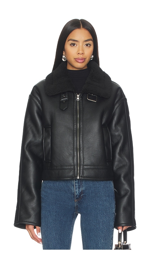 Superdown Lucinda Faux Leather Jacket In Black