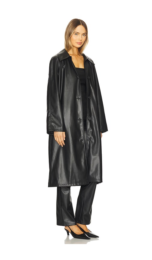 Superdown Francine Faux Leather Coat In Black