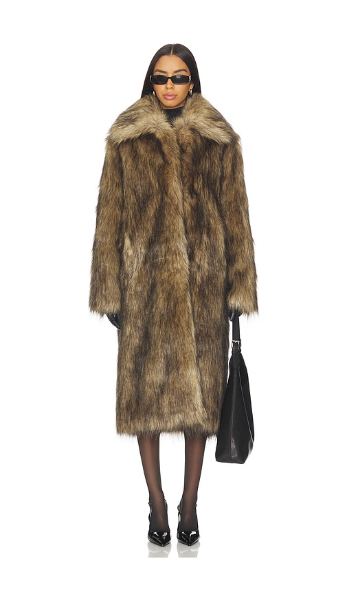 superdown x Emma Leger Carmela Faux Fur Coat in Brown | REVOLVE