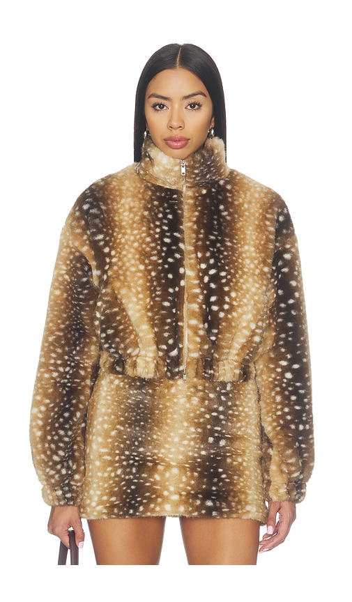 Eloise Faux Fur Jacket by superdown in Deer