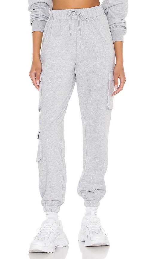 SUPERDOWN Bethany Cargo Sweatpant in Heather Grey