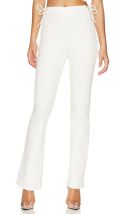 Superdown Jeneh Lace Up Pants In Ivory