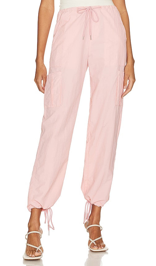 Superdown pink camo pants small jada cargo drawstring pockets