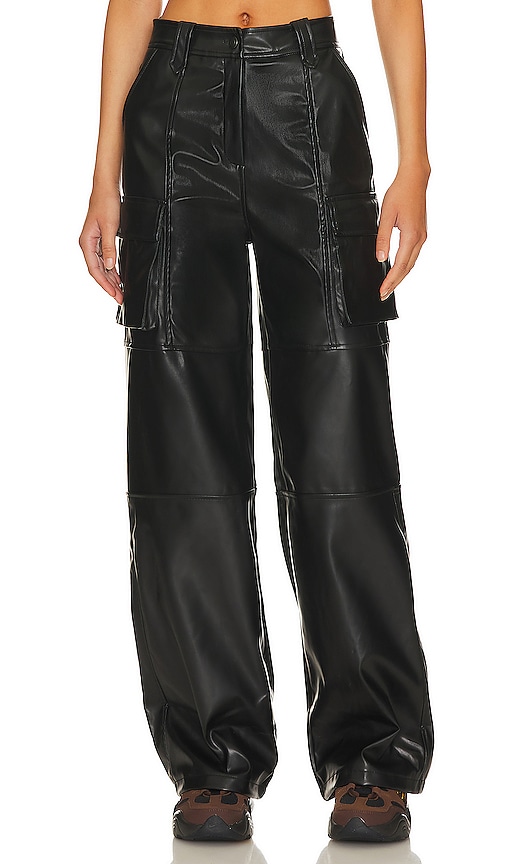 superdown Halley Faux Leather Pant in Black | REVOLVE
