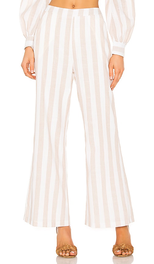 tan and white striped pants