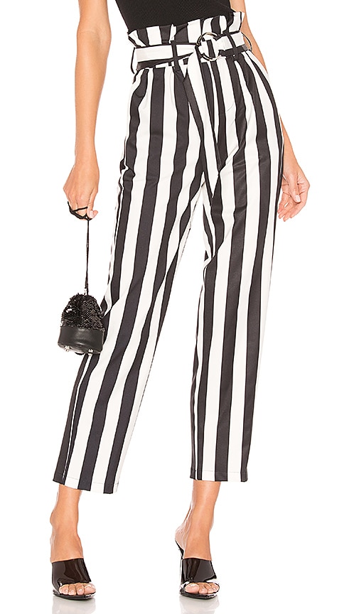 black white striped pants