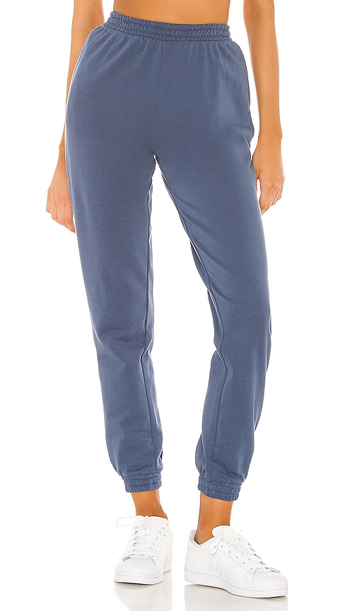 blue silk joggers