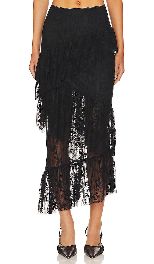 superdown Sophia Midi Skirt in Black