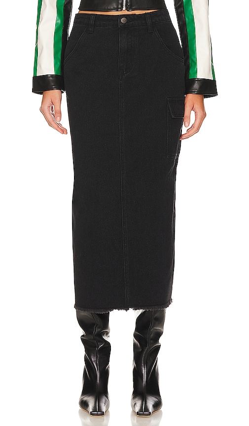 superdown Nicolette Cargo Skirt in Vintage Black