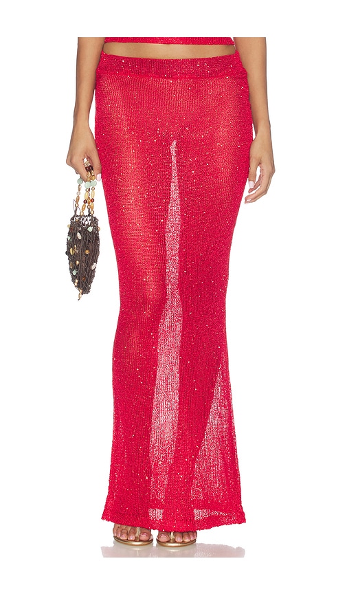 superdown Miranda Maxi Skirt in Red. - size XS (also in S, M, L)