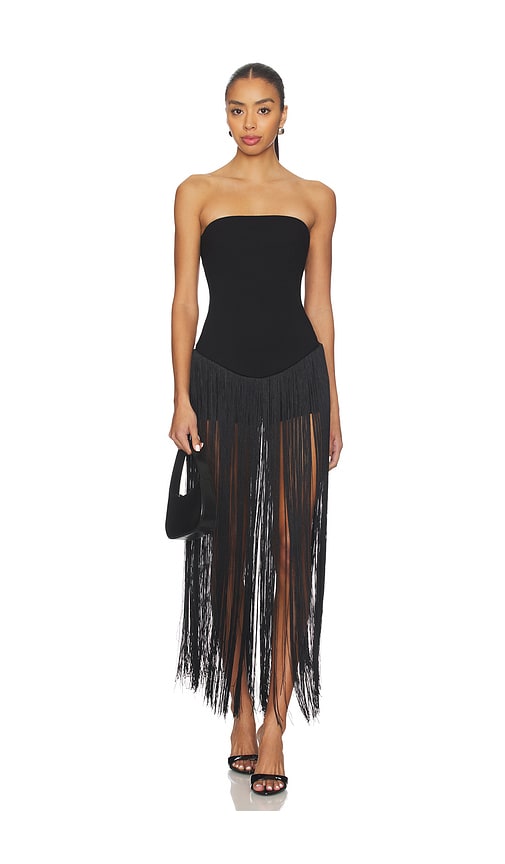 Superdown Tea Fringe Romper In Black