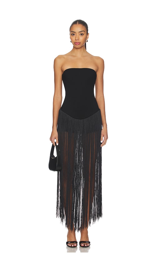 Superdown Tea Fringe Romper In Black