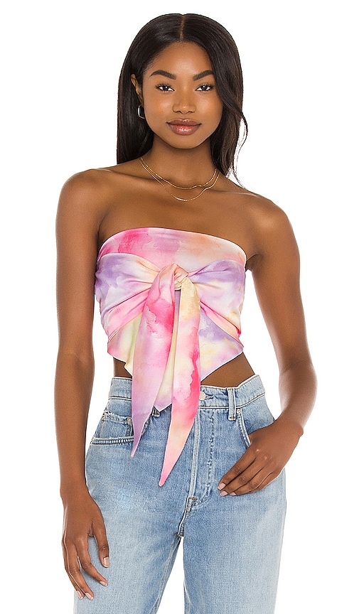 Shop Superdown Tabitha Reversible Strapless Top In Pink