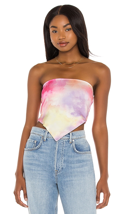 Shop Superdown Tabitha Reversible Strapless Top In Pink
