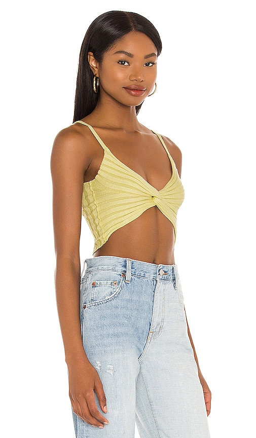Shop Superdown Carla Knot Top In Yellow,green