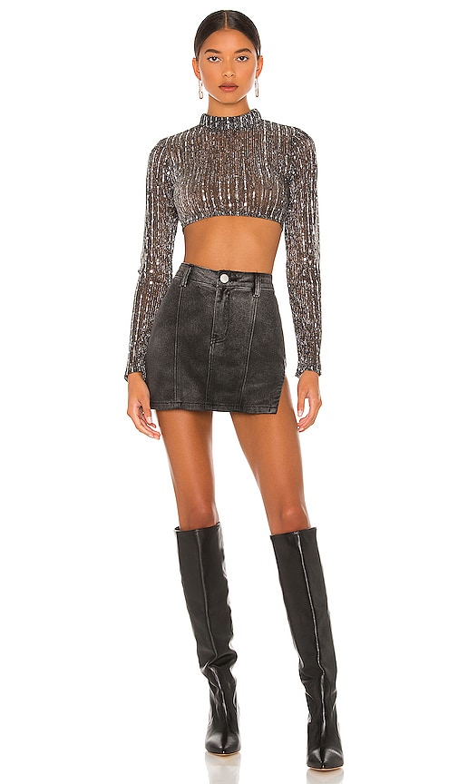 Women's Embellished Sequined Tops in Black & White