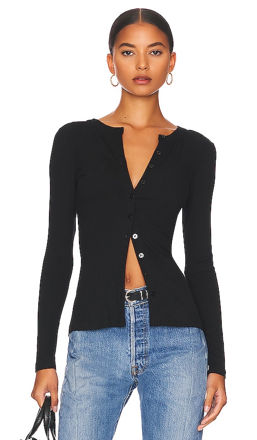 superdown Sasha Button Top in Black | REVOLVE