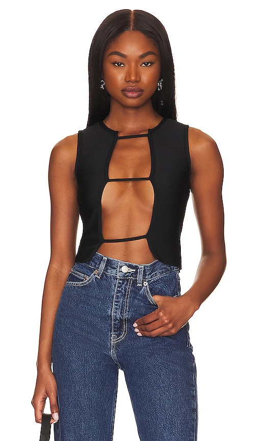 superdown Kailee Crop Top in Black