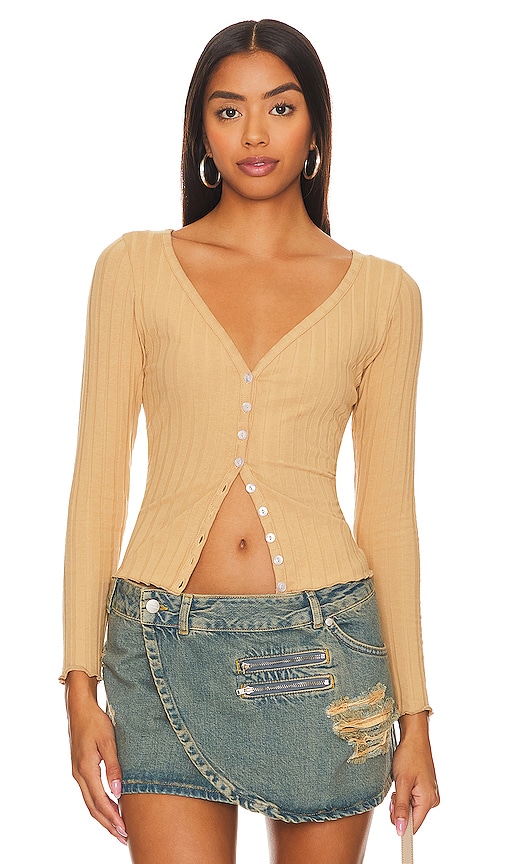 superdown Nina Button Top in Nude