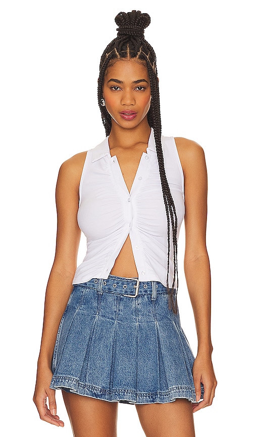 superdown Rina Ruched Top in White