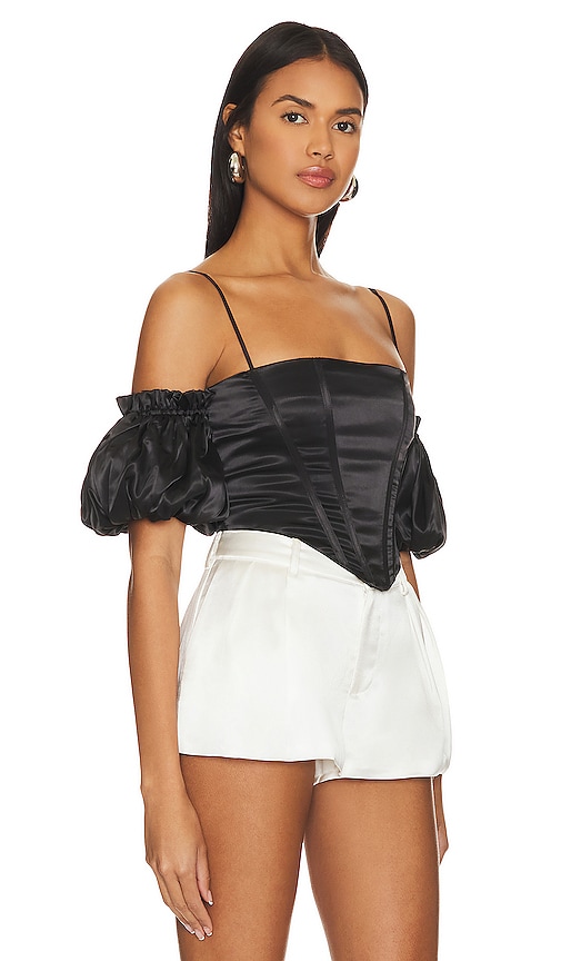Black Corset Top With Sleeves