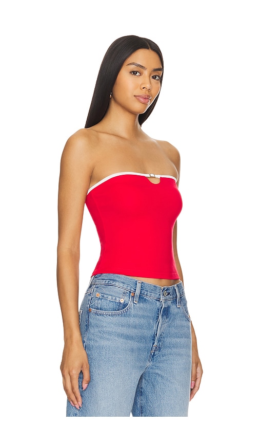 Superdown Whitney Strapless Top In Red