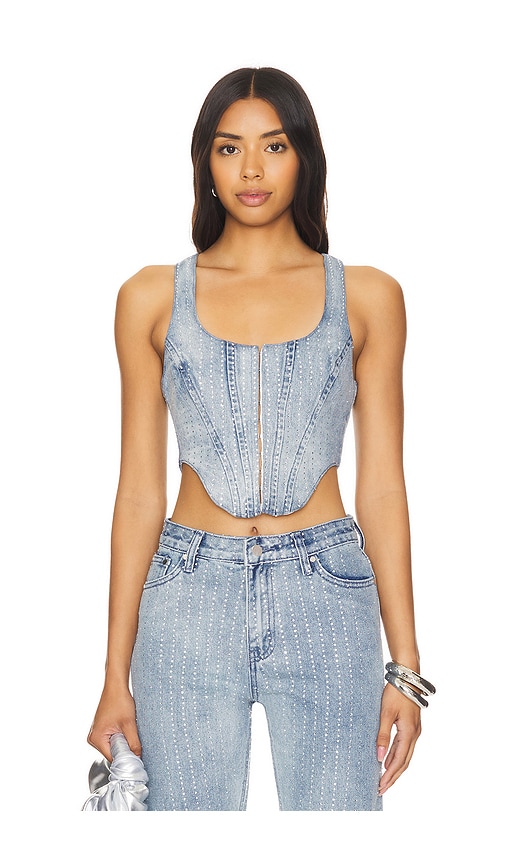 Shop Superdown Ileen Corset Top In È½»åº¦æ°´æ´—