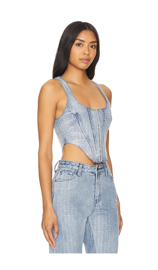 Shop Superdown Ileen Corset Top In È½»åº¦æ°´æ´—