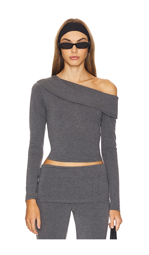 Shop Superdown Jordy Off Shoulder Top In Grey