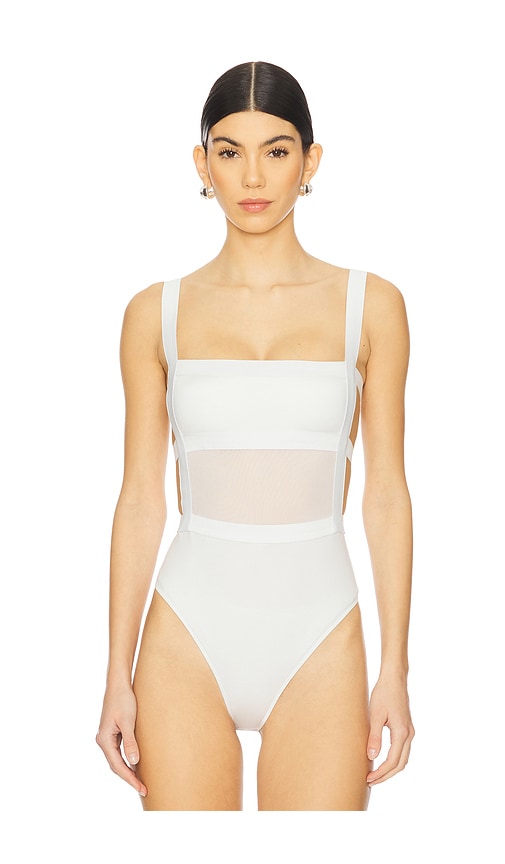 Superdown Camille Strappy Back Bodysuit In White