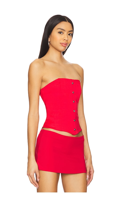 Superdown Jordyn Corset Top In Red