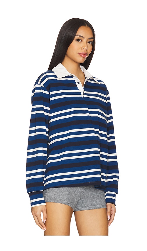 Superdown Sashia Polo Top In 蓝色条纹