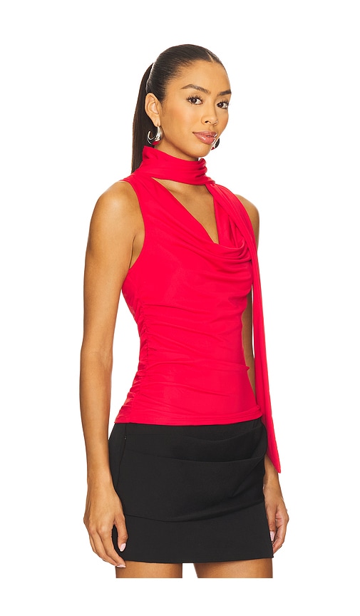 Superdown Amaly Drape Top In Red