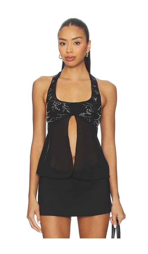 Superdown Akilah Halter Top In Black