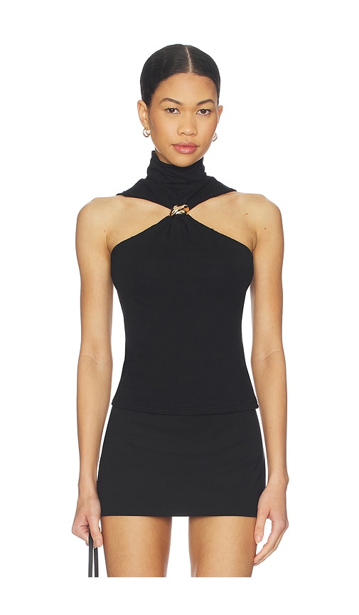 SUPERDOWN Gemma Turtleneck Top in Black