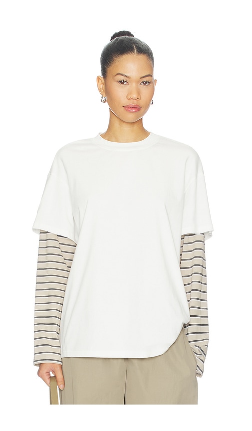 Azariah Long Sleeve Top by superdown in Neutral Stripe