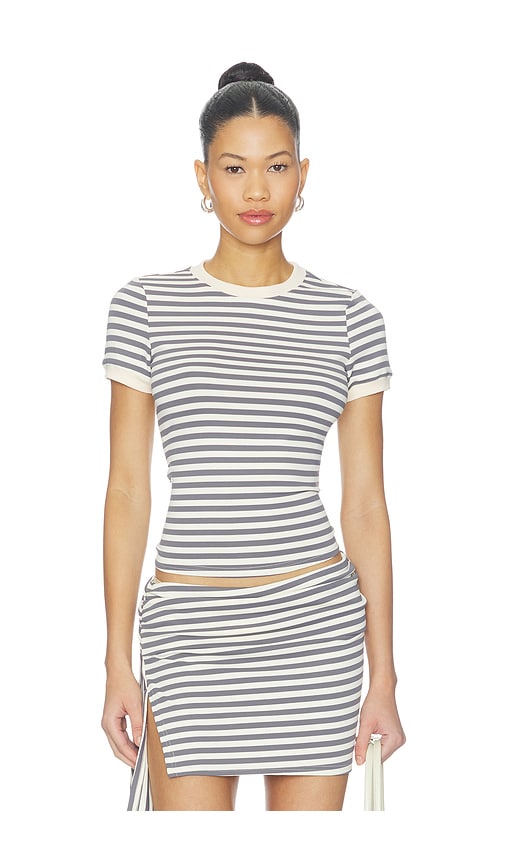 Alecksander Tee by superdown in Grey Stripe