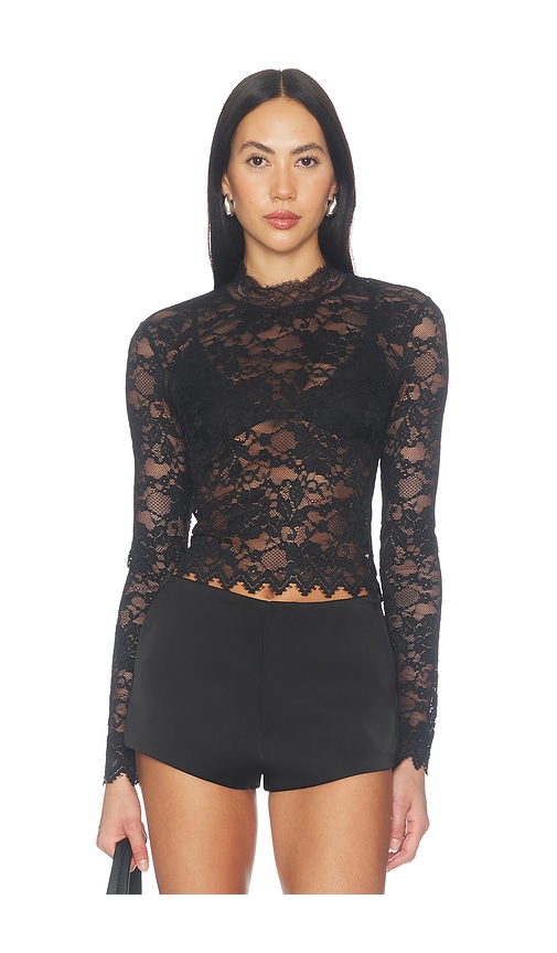 Laura Long Sleeve Top by superdown in Black