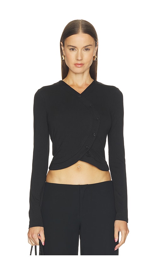 Superdown Ramona Wrap Front Top In Black